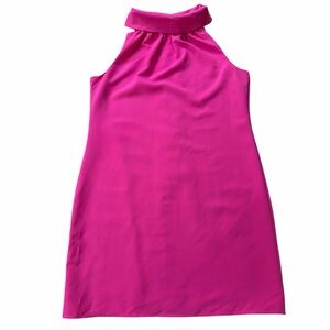 Sail to Sable Hydra Cowl Pink High Neck Sleeveless Dress